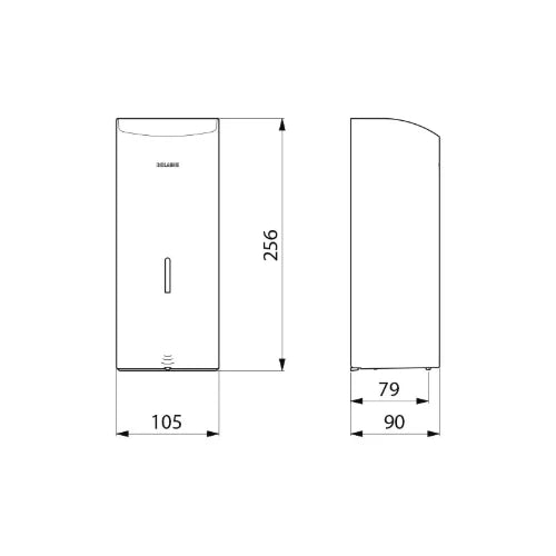 DISTRIBUTEUR SAVON ELECTRONIQUE DELABIE 1 105 - 90 o 256 ! inox poli rvs 304 +serrure+clé modèle antivandalisme-mural à piles