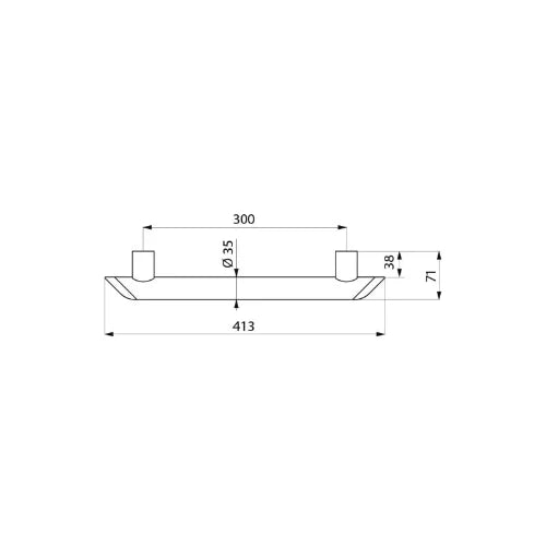 Delabie Barre d'appui Be-Line Ø35 L.300 aluminium blanc