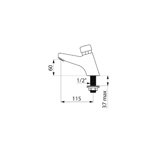 ROBINET DE LAVABO FERMETURE AUTOMAT. DELABIE TEMPOSTOP 1/2 M chromé temporisée - reglable