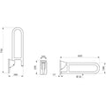 POIGNEE RELEVABLE DELABIE 650MM - 230MM ! 32 blanc nylon .