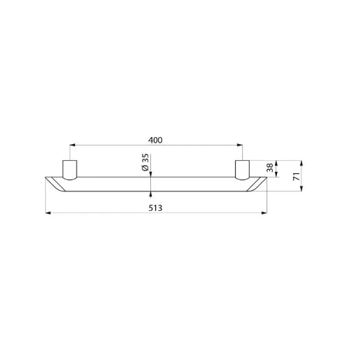 Delabie Barre d'appui Be-Line Ø35 L.400 aluminium blanc