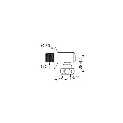ROBINET D'ARRET EQUERRE DELABIE TEMPOSTOP 1/2 M X 3/4 F reglable