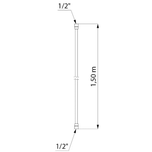 FLEXIBLE DELABIE 150 CM ! 1/2 X 1/2 pvc . silver