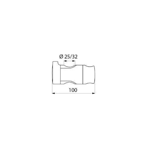 SUPPORT DOUCHETTE DELABIE 25MM X 32MM chromé metal pour barre