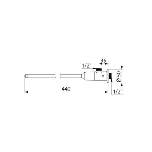 ROBINET DELABIE 1/2 - 1/2 o raccordement e/ligne commande genoux pour eau froide ou mitigée