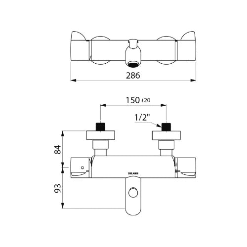 THERMOSTAT BAIN/DOUCHE DELABIE SECURITHERM bouton ergo filtres+anti-retour+inverseur