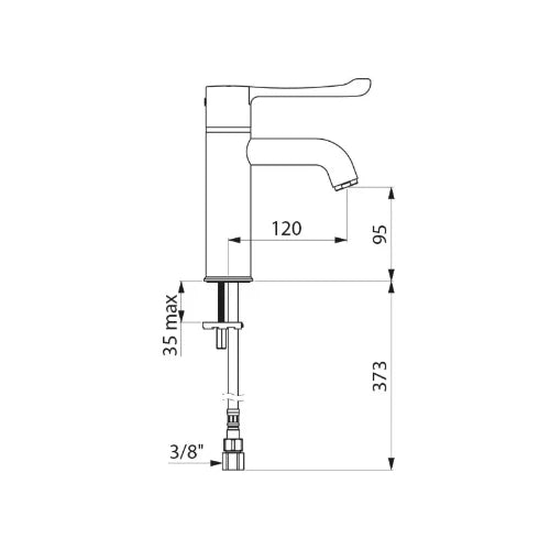 MELANGEUR DE LAVABO THERMOSTATIQUE DELABIE SECURITHERM 120 - 85 ! sans tirette ni vidage