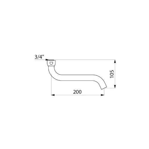 DELABIE Bec tube Ø22, H.105 L.200 écrou 3/4" (pour 2519)