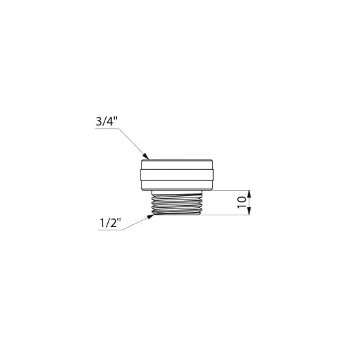 DELABIE Raccord M1/2" F3/4" pour flexible avec TEMPOMIX 3 douche