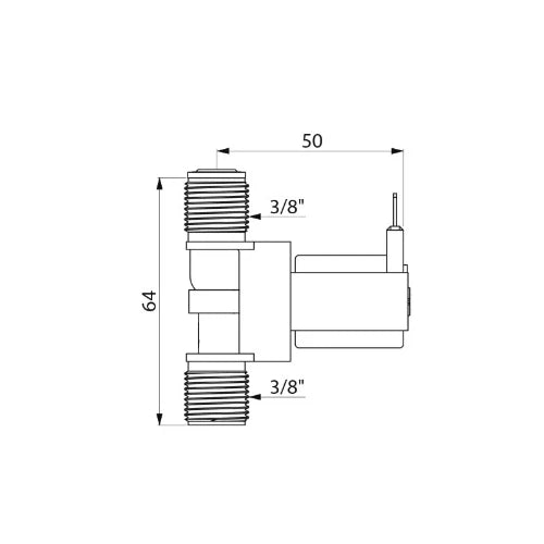 DELABIE Électrovanne M3/8" 12V +filtre pr TEMPOMATIC, BINOPTIC lavabo