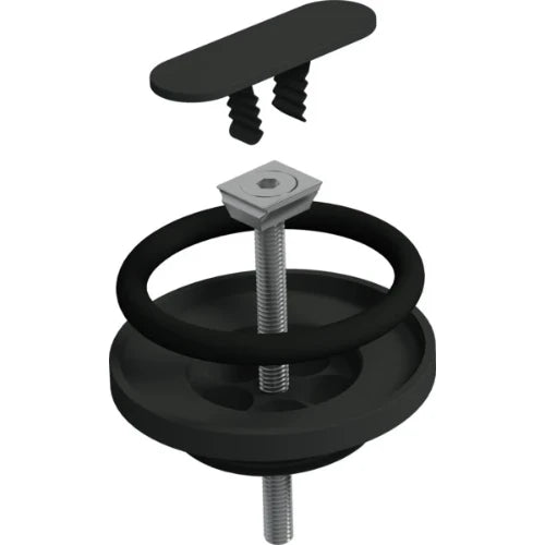 CLOU Bonde libre et raccord siphon, noir mat pour lave-mains Flush et First
