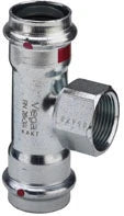 Viega Prestabo acier zingué té réduit avec filetage femelle FFF 54 x 1/2 F x 54 mm
