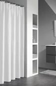 Coram Sealskin Granada rideau de douche 2400 x 1800 mm - blanc vinyle - sans anneaux - avec 12 trous