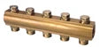Begetube laiton collecteur sans trou de purge avec robinets prémontés 4/4 - 7 x M24