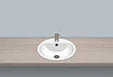 Laufen Form lavabo encastré rond 450 mm - blanc - acier émaillé - avec trou de robinet - avec trop-plein - émaillé intérieur/extérieur