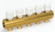 Begetube laiton collecteur avec robinets thermostatiques sans trou de purge 4/4 - 3 x M24