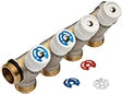 Begetube collecteur WP nickelé avec vannes de réglage avec manette blanche (30°) 3/4 - 4 x M24