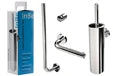 Clou InBe toiletset - chromé - contient: porte-brosse wc - porte-rouleau - porte-rouleau de réserve - patère