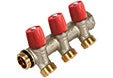 Henco VBS laiton collecteur avec vannes d'arrêt 4/4 - 2 x EK3/4 - bleu