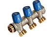 Henco VBS laiton collecteur avec vannes d'arrêt 3/4 - 3 x EK3/4 - rouge