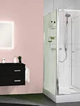 Procasa X0 Flex paroi latérale 865 - 790 x 1900 mm - argent brillant - verre de sécurité transparent