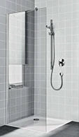 Kermi Cada XS TWF paroi de douche 1100 x 2000 mm - réglage 1075-1100 mm - verre de sécurité ESG clair clean - profilé: argent poli