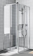 Kermi Cada XS E2L entrée d'angle demi-porte gauche 900 x 2000 mm - réglage 875-900 mm - verre de sécurité ESG clair clean - profilé: argent poli