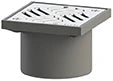 REHAUSSE 150 - 150 MM o 125 MM gris abs Réhausse - grille inox classe K3 vissé