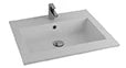Procasa Quadra table vasque marbre de synthèse avec 1 vasque 600 x 500 mm - blanc