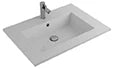 Procasa Quadra table vasque marbre de synthèse avec 1 vasque 700 x 500 mm - blanc mat