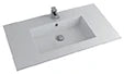 Procasa Quadra table vasque marbre de synthèse avec 1 vasque centrale 900 x 500 mm - blanc mat