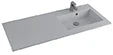 Procasa Quadra table vasque marbre de synthèse avec 1 vasque gauche 1200 x 500 mm - blanc mat