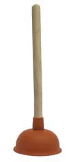 DBJ déboucheur 140 mm - rouge - avec manche en bois