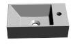 Procasa Thiny lave-mains 400 x 220 mm - blanc - marbre artificiel - avec trou de robinet droite - sans trop-plein
