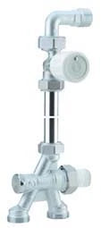 Giacomini ensemble 3 voies thermostatisable 50% raccordement sol 35 mm avec vanne radiateur droit avec coude 1/2 x 16AA