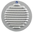 Renson 435R grille à encastrer ronde 120 mm - RAL 9006 aluminium - épaisseur 46 mm