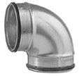 Sanutal Spiralit coude court 90° MM 160 x 160 mm - avec joint