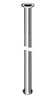 Schell tuyau 10 x 300 mm - chromé - avec 2 collerettes 3/8 et 1/2