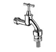 Schell robinet double service 1/2 - chromé - agréé Belgaqua - avec aérateur et clapet anti-retour