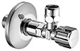 Schell Comfort robinet d'arrêt équerre version long 1/2 x 10 mm - chromé - avec écrou long et rosace