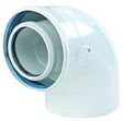 Ubbink Rolux concentrique PP/acier coude 87° 100/150 mm