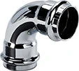 Viega chromé coude siphon 90° FF 32 x 32 mm - chromé - avec joint torique