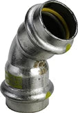 Viega Sanpress Gas inox bocht 45° FF 28 x 28 mm