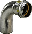 Viega Sanpress Gas inox inschuif bocht 90° MF 22 x 22 mm