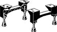 Viega Advantix pieds pour rigole de douche - noir synthétique - hauteur de montage 95-160 mm