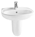 Procasa Normus lavabo 500 x 410 mm - blanc antibactérien - avec trou de robinet - avec trop-plein