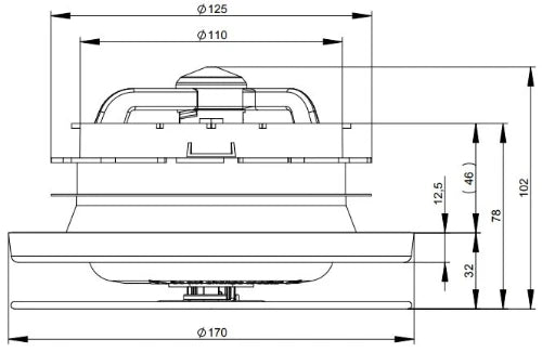 Zehnder ComfoValve Luna E125 Black  - Bouche d'extraction - max. 90m³/h - noir