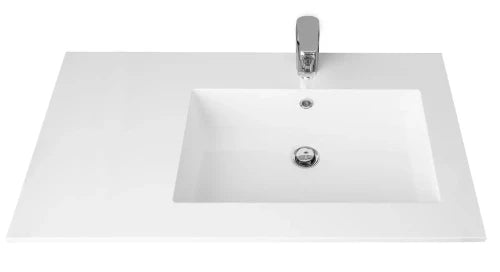 Procasa Quadra table vasque marbre de synthèse avec 1 vasque droite 900 x 500 mm - blanc