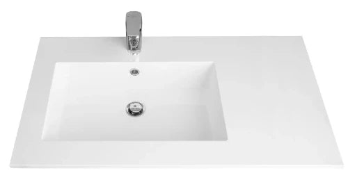 Procasa Quadra table vasque marbre de synthèse avec 1 vasque gauche 900 x 500 mm - blanc