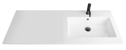 Procasa Quadra table vasque marbre de synthèse avec 1 vasque droite 1200 x 500 mm - blanc